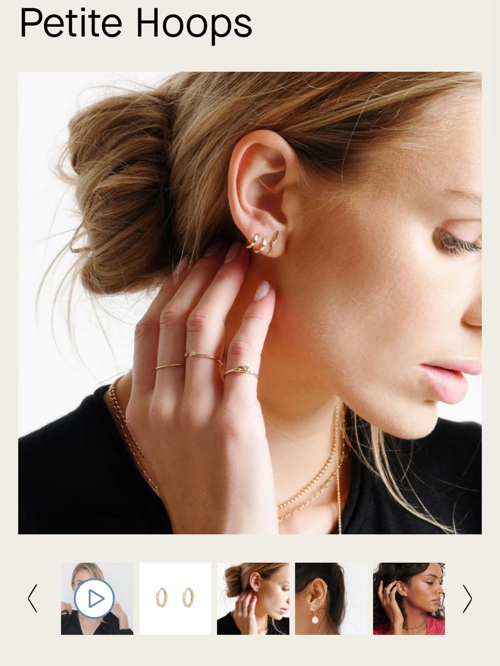 New Ariel Gordon Petite Gold Hoop Huggie Earrings - Picture 3 of 6